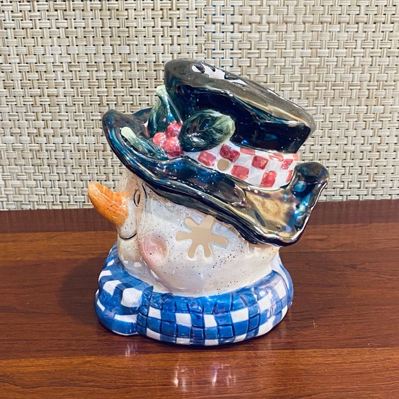 🎄VTG Variations Ceramic Snowman Figurine Votive Holder - Picture 4 of 10